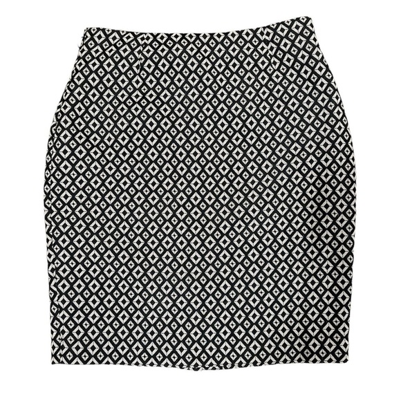 Worthington Black White Geometric Pattern Pencil Skirt 12 Career Office Modern - Picture 1 of 6